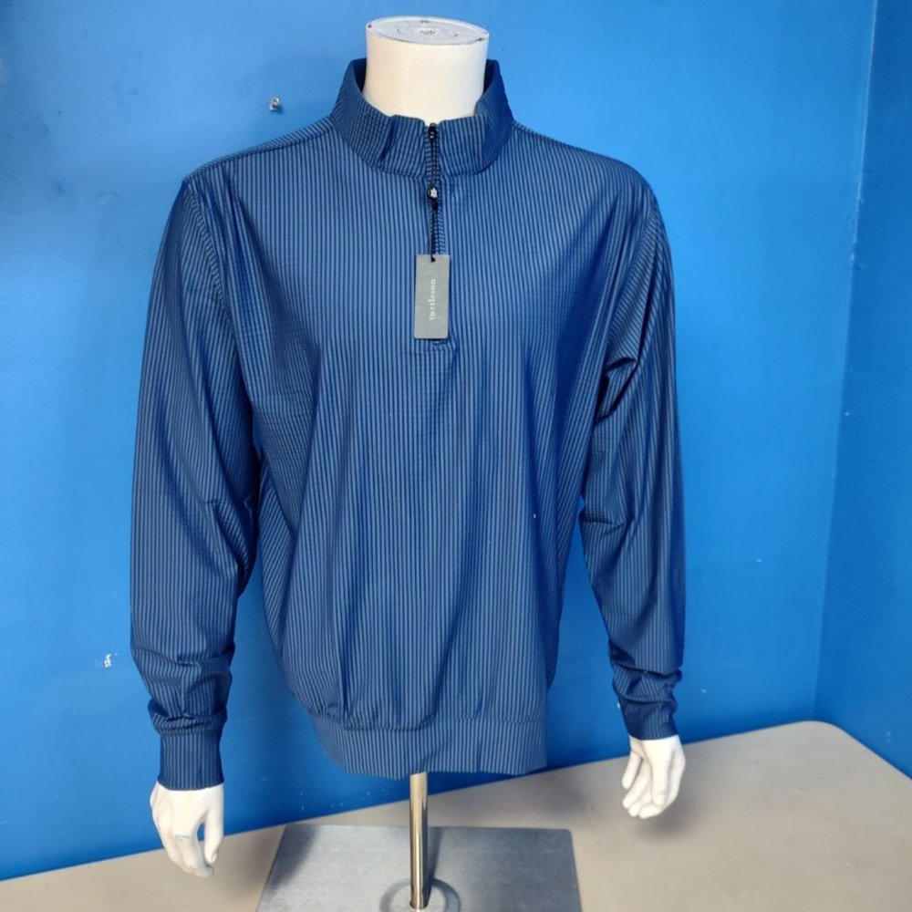 NWT Turtleson Navy Knit Seersucker 1/4 zip pullover choice sizes